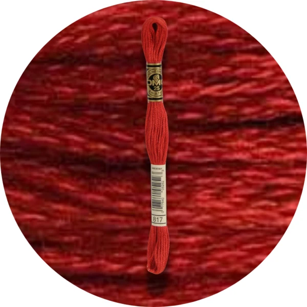 DMC Mouliné Spécial 25 Broderigarn, Ensfarvet, Røde/Gule/Orange nuancer